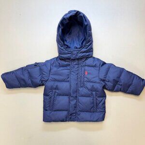 Kids Polo Ralph Lauren Down Puffer Coat Jacket with Detachable Hood 12 M Toddler